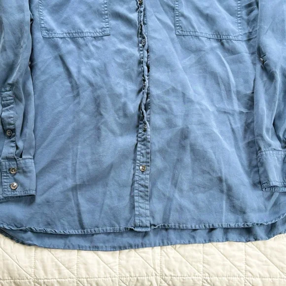 Calvin Klein Jeans Women's 2X Blue Button Down Lightweight Soft Utility Shirt - Picture 5 of 11